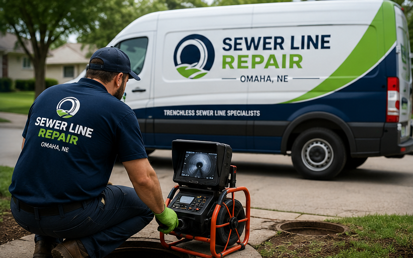 Sewer line contractor team serving Omaha Nebraska loading=